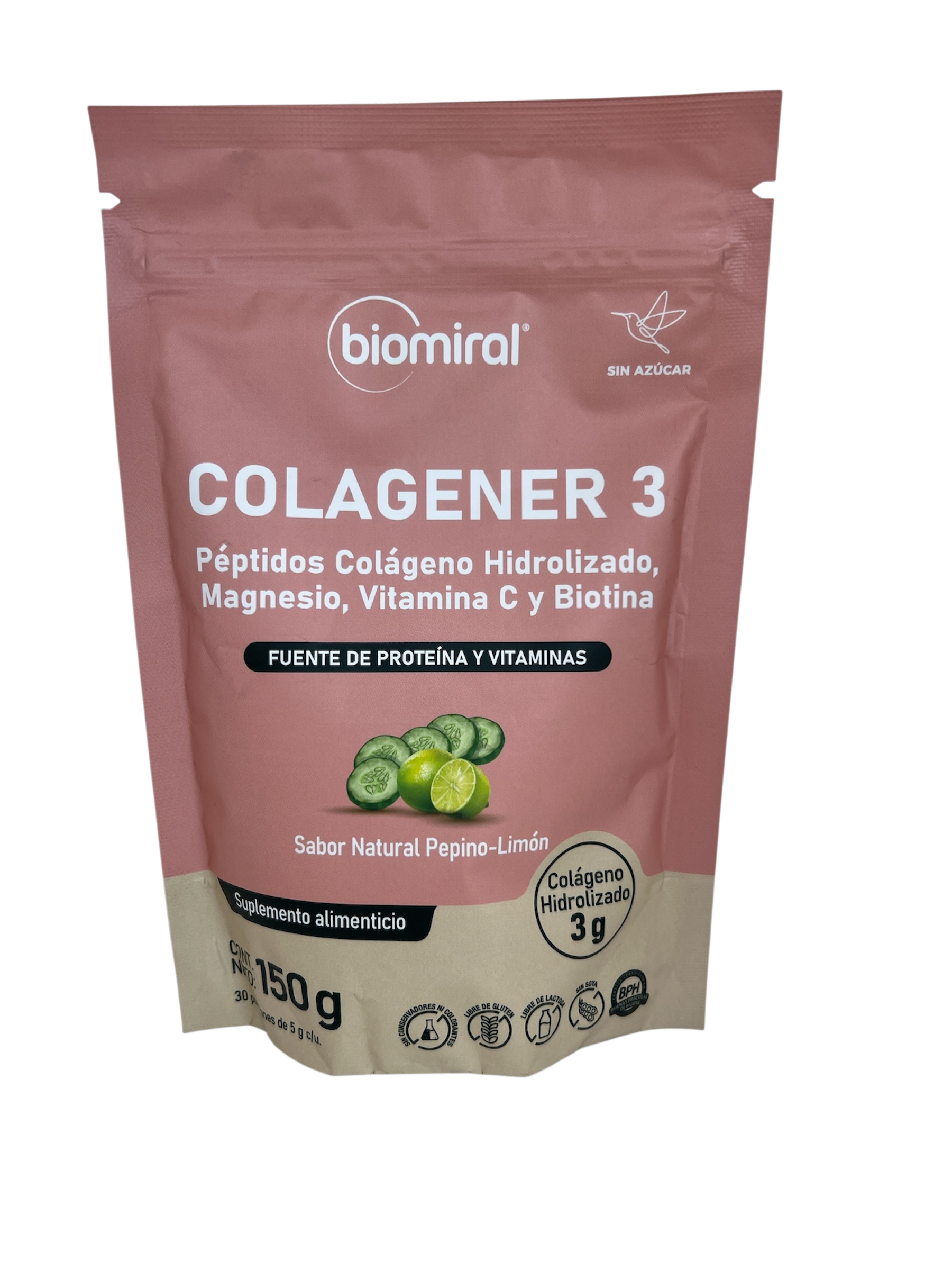 Colagener 3 (Péptidos de Colágeno Hidrolizado, Magnesio, Vitamina C y Biotina)